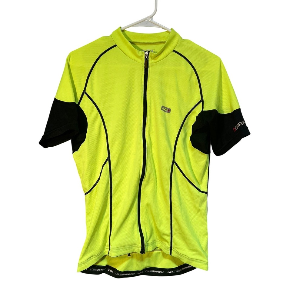 Louis Garneau Women's Size Medium Cycling Jersey Short Sleeve Neon Yellow Black